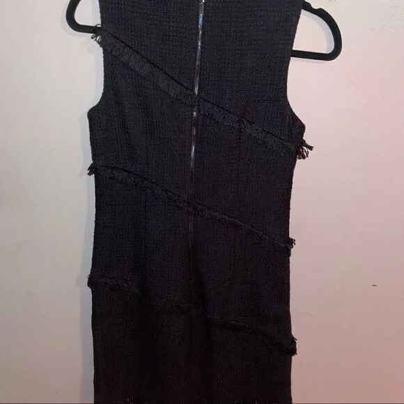 Talbots Black Tweed Fringed Sleeveless Dress Career Cocktail Party - Picture 6 of 10
